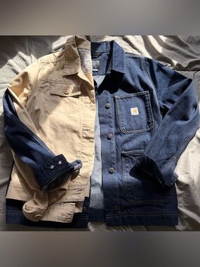 Carhartt denim and Khaki Two-Tone Chore Jackets bundle🧥🧥